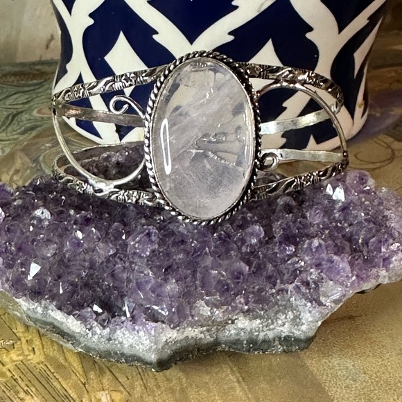 Hand Crafted Silver and Purple Bracelet - Picture 2 of 5